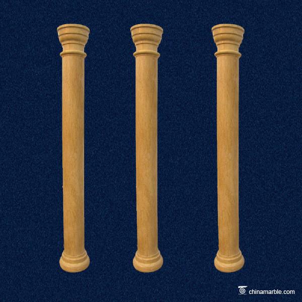 White / Yellow Marble Corinthian Travertine Column , Stone Pillars For Gardens