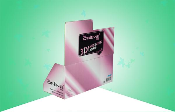 Three Tier Cardboard Countertop Displays Glossy Finish For Selling Fake Eyelashes