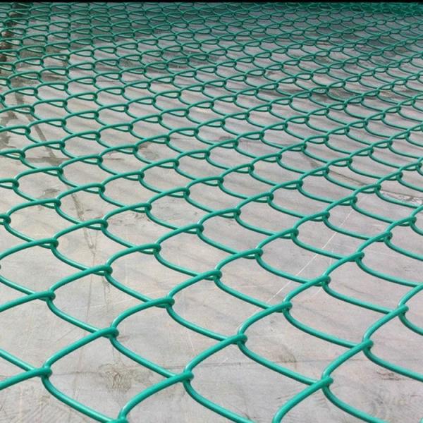 Football Field 2mm Plastic Coated Chain Mesh Fencing 5x5cm