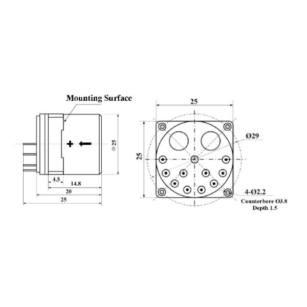 Accuracy Vibration Peak Sine Accelerometer Sensor for Extreme Temperatures Storage Temperature -55°C~+190°C