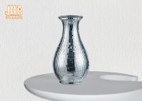 Vasos de prata do vidro de mosaico dos artigos decorativos modernos de Homewares do vaso da tabela da fibra de vidro