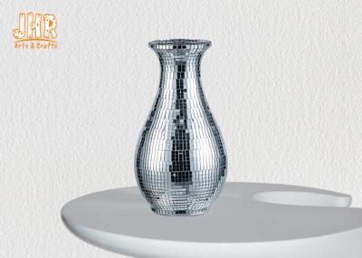 Vasos de prata do vidro de mosaico dos artigos decorativos modernos de Homewares do vaso da tabela da fibra de vidro
