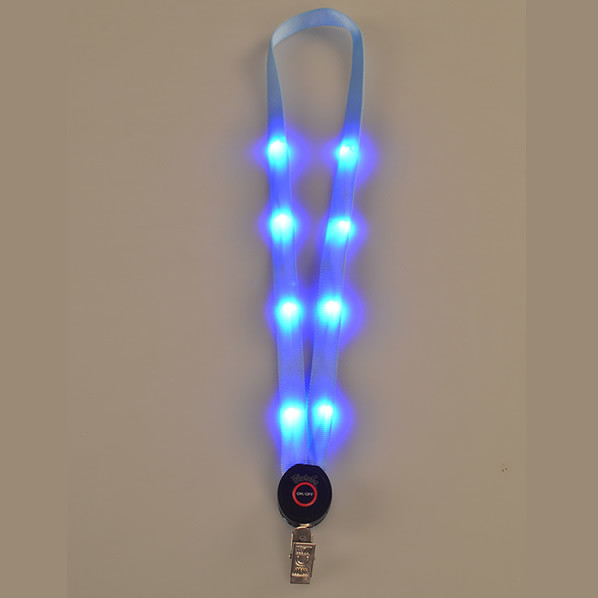 LED Lanyards Hold ID Badge Light Up LED Flashing Lanyard necklaces are great for trade show logo printed lanyards