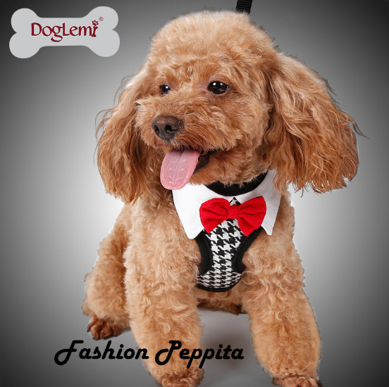 Vest puppies chest harness, fashion bow pet chest back, Teddy bear walking leash；Pet clothes customization,