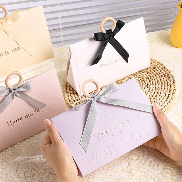 Luxury Minimalist Gift Boxes Bags Scarf Sock Wedding Favor Packaging Coating Glossy / Matte