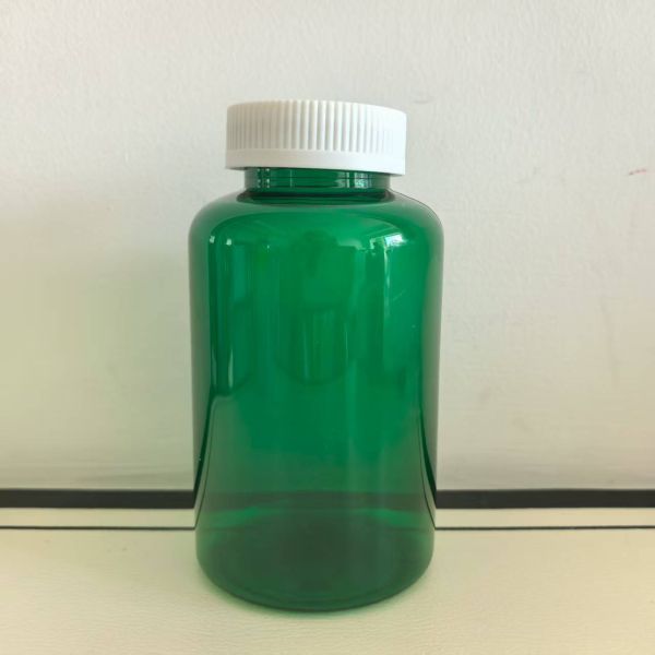 PET 400ml Green Pill Packer Bottles Featuring White CRC Screw Cap Suitable for Liquid Medicine Storage Industrial Sector