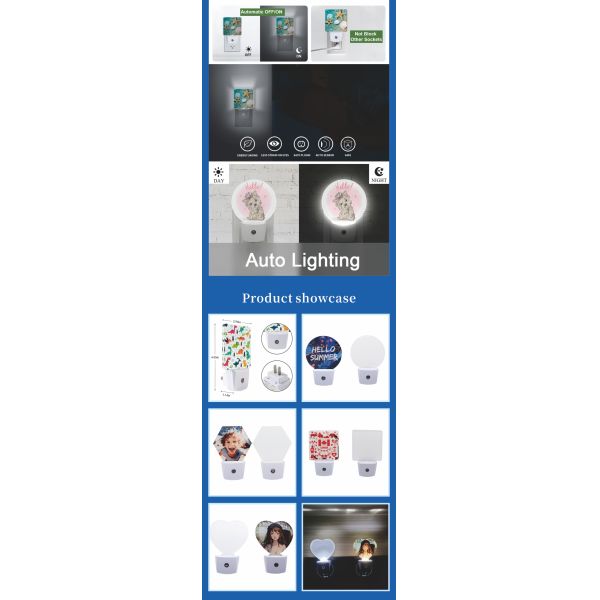 Customizable 3D Acrylic Photo Frames Kids' Night Light Sensor Christmas Sublimation Night Light Blanks Heat Press Novelty Gifts