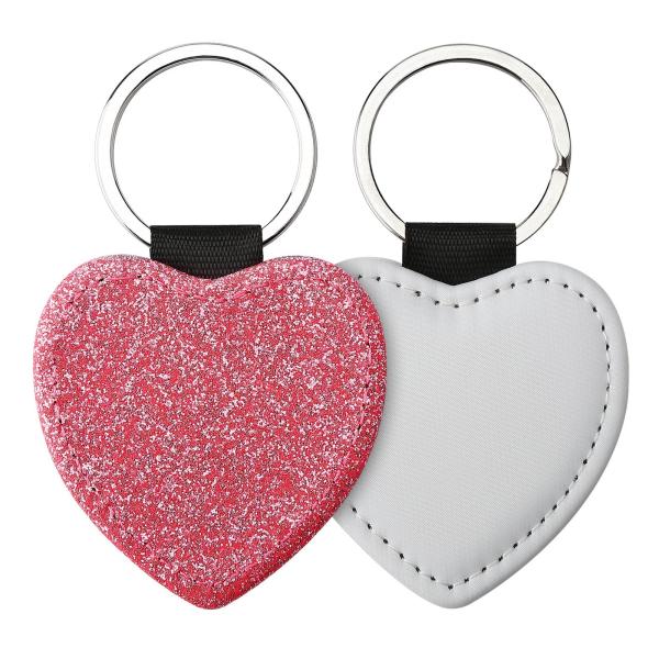 Personalized Sparkle Leather Pendant Key Chain For Sublimation Printing
