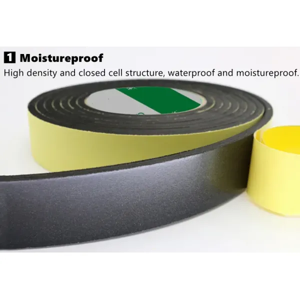 Strong Adhesion EVA Black Sponge Foam Rubber Tape Anti-Collision Seal Strip 1/2/3/5mm for Packaging and Speaker