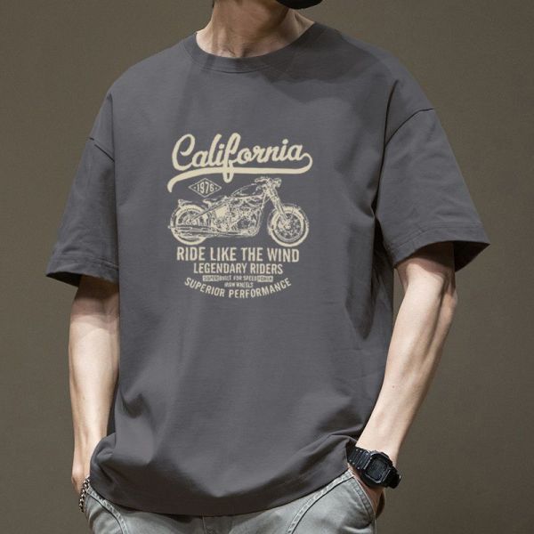 Men's High Quality Regular Fit Short Sleeve T-Shirt with Custom Logo Printed Using DTG Technology