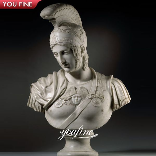 Classic European Style Marble Roman Soldier Bust Sculpture for Sale