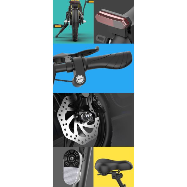 Adults 14 Inch Folding Electric Bike Brushless Motor Electric Bike With Two Wheel