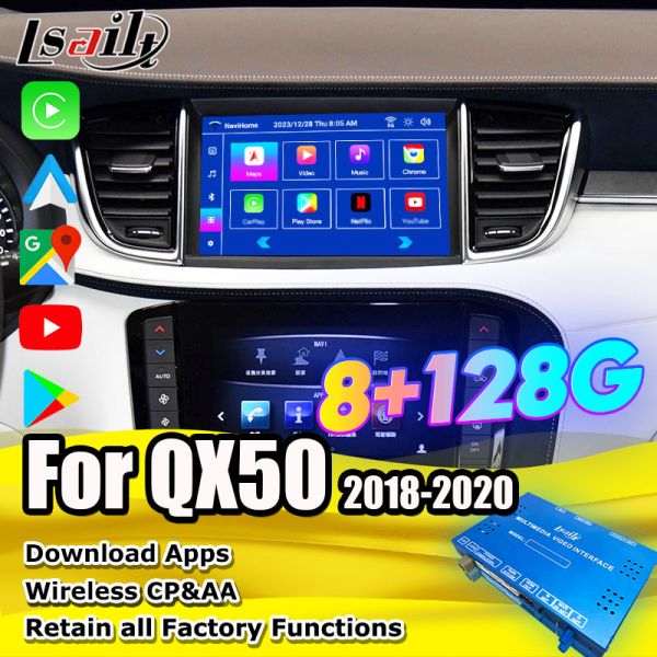 8+128G Android Navigation Box Infotainment Module for Infiniti QX50 2018-2020 EX QX80 with Wireless CarPlay, Android Interface