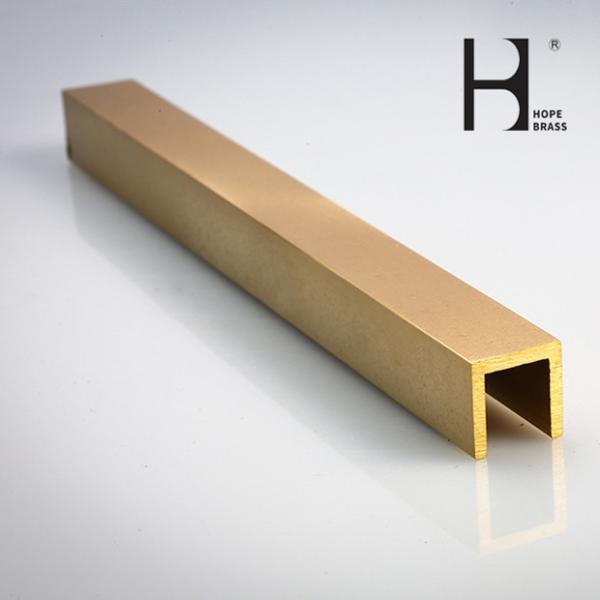Waterproof 3m Long Brass U Channel Framing Stock For Restaurant Decoration