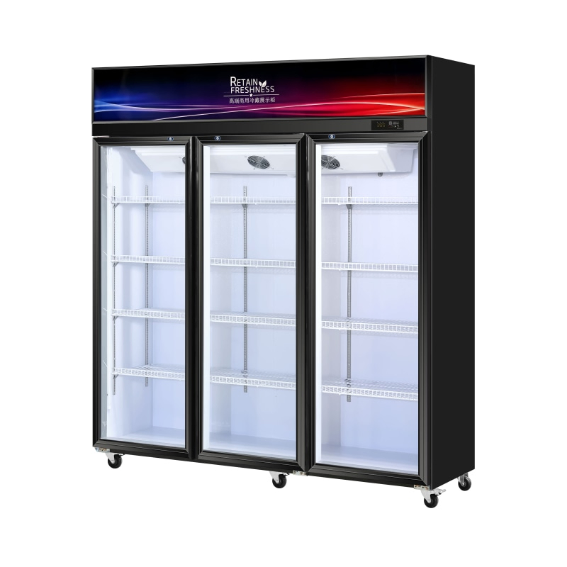 Vertical Beverage Display Cooler Transparent Glass Door Commercial Refrigerator 500L