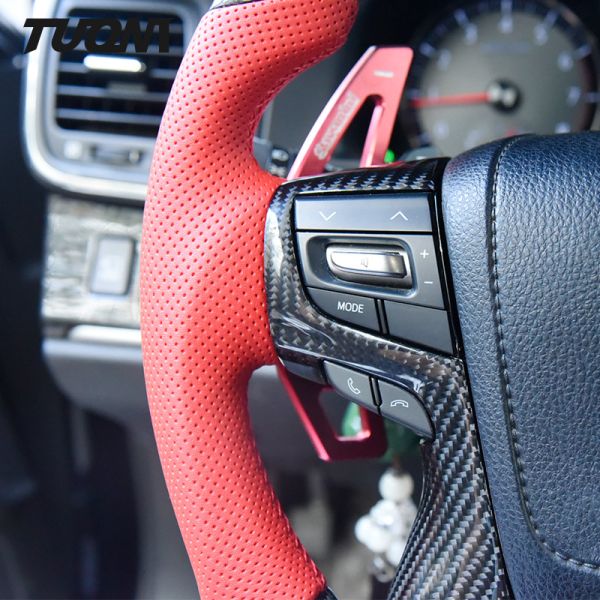 Toyota Crown Carbon Fiber Steering Wheel Red Perforated Leather Auto Parts