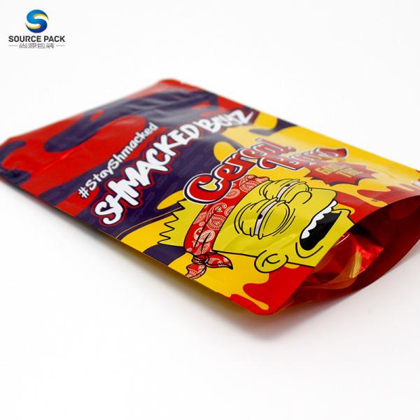 Custom Stand Up Pouches For Weed Candy Gummies Packaging With Window