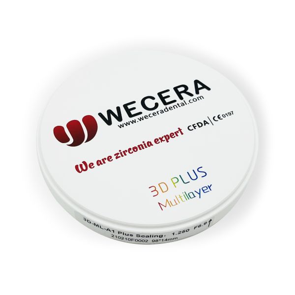 Блоки 1200 Zirconia MPA 57% просвечивающие 3D разнослоистое A3 D98*18mm