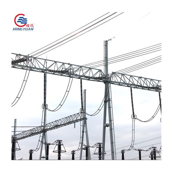 Hot Dip Galvanized Substation Steel Structures Steel Gantry Electric Pole For Electric Transmission