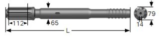Tamrock HL1000 GT60 Twiz60 670mm Shank Adapters For Tunneling Applications