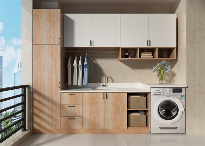 YALIG Laundry Outdoor Cabinet Set Customized Home Furniture Laundry Cabinets with Optional Basin