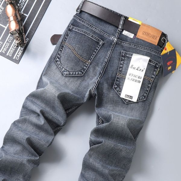 80% cotton Straight Denim Men's Jeans Fit Type Regular Waist type Mid waist
