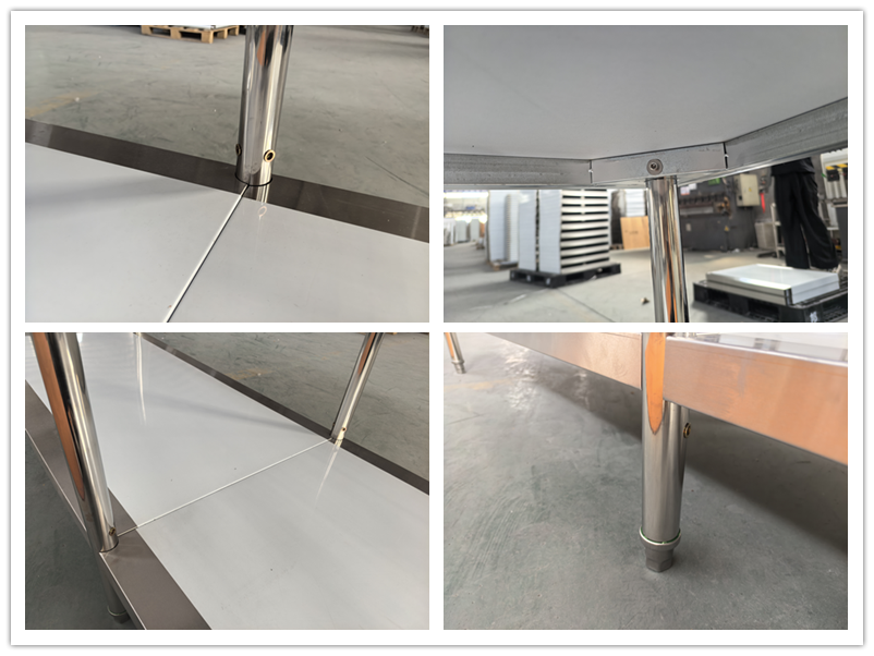 Customizable Size Corrosion Resistant Heavy-Duty Stainless Steel Workbench for Commercial Kitchen