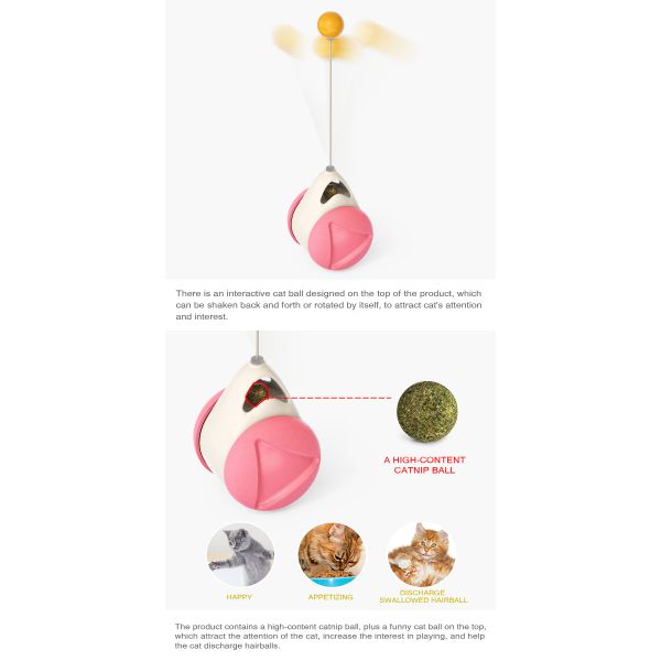 Шарик любимца кошачей мяты киски подарков игрушки баланса кота ABS вращая взаимодействующий