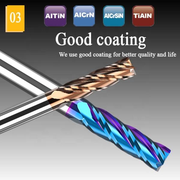 Carbide Flat End Mill 6mm Flute 2-6 Flutes HRC60 for Steel