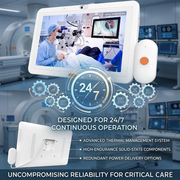 Hospital Bedside Information Tablet with Camera and Privacy Protection