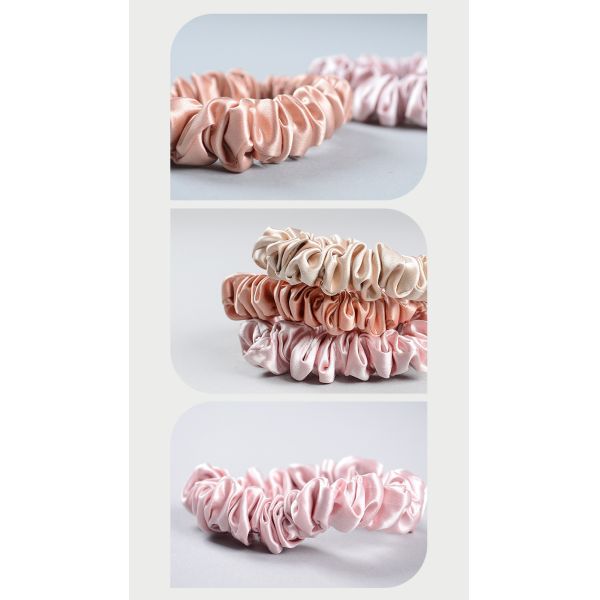 Silk Scrunchies For Hair 100% Mulberry Silk Ties For Curly Hair Scrunchies Prevent Breakage