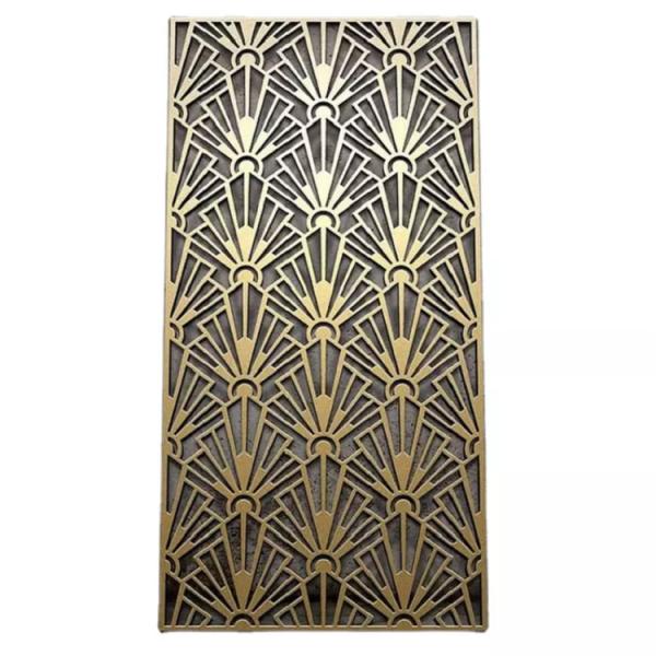 Gold Metal Garden Fence Panel Metal Privacy Screen Decorative Panel
