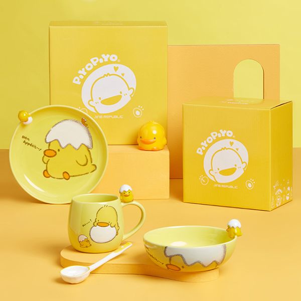 Listo para el envío en stock dibujos animados pato amarillo de gran capacidad casa taza creativa desayuno avena tazas de café personalizado