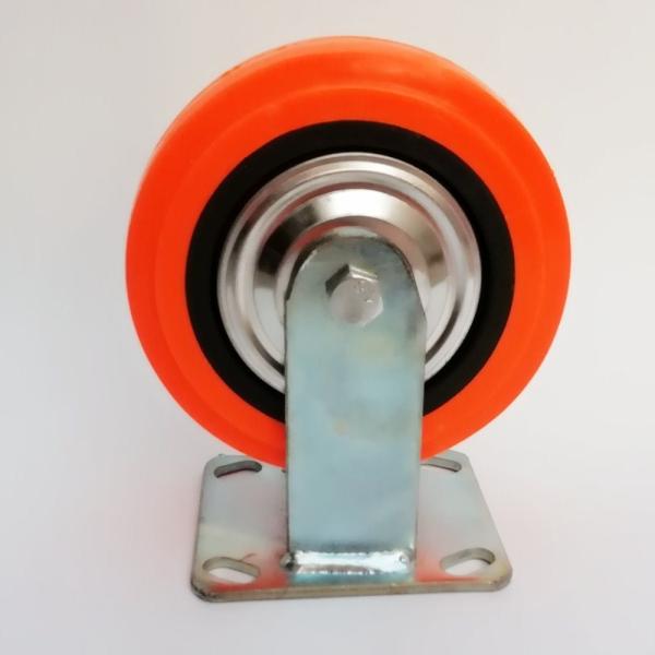 Diameter 100mm Heavy Duty Orange PU PVC Double Ball Bearing Swivel Caster with Brake