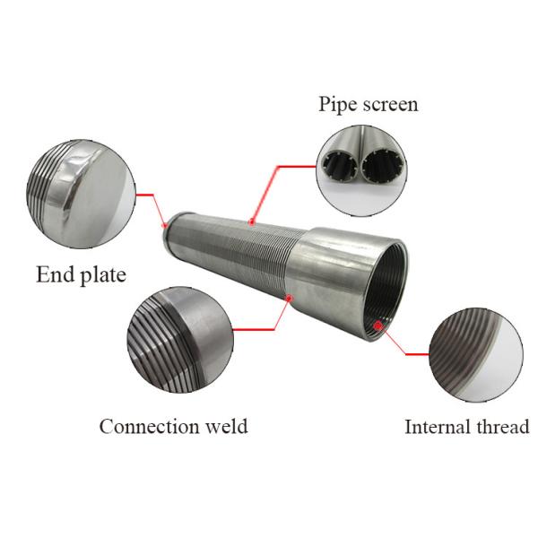 No Clogging Less Pressure Drop Wedge Wire Screen Pipe 0.02mm Slot