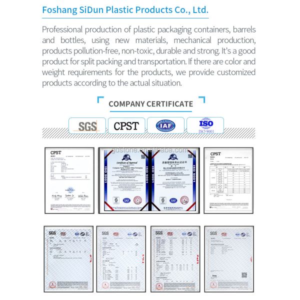 Plastic Tight Head 25L 5 Gallon Chemical Containers 63mm Rieke Opening