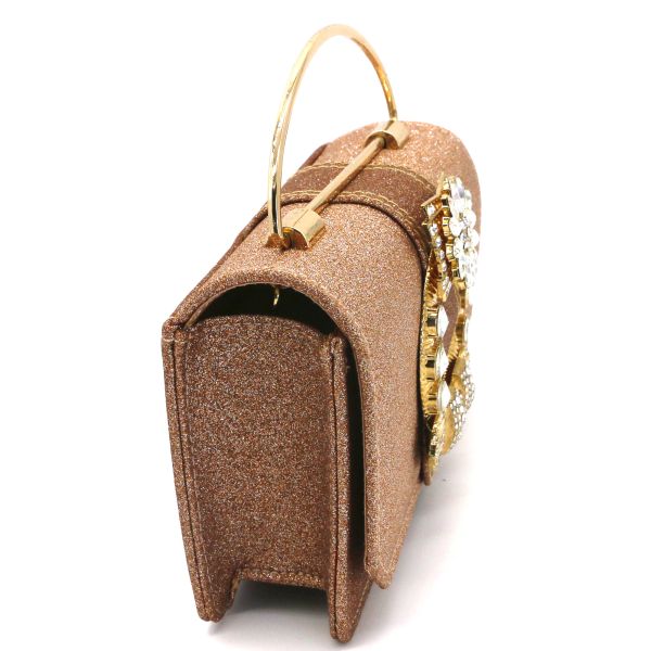 Inlaid Diamond Artificial Leather Handbags , Women Evening Clutch 19×12×5cm