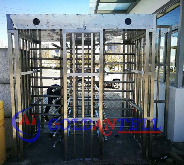 Shenzhen high quality tandem pedestrian access control gate fix rotational turnstile with fours arm revolving