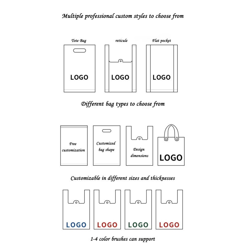 Wholesale PE flat-mouth clothing store bag manufacturer advertising gift plastic handbag with logo plastic shopping bag
