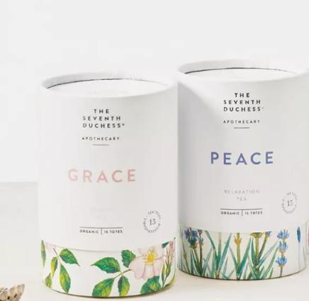 Food Grade Recycled Cardboard Tea Boxes Cylinder Coffee Packaging Box