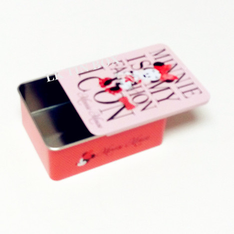 Disney Printed Minnie Small Tin Boxes For Clothes / Cards Storage No Pvc Window