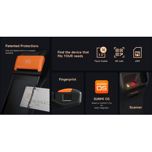 Sunmi P2 Se Mobile POS Terminal 1GB RAM 8GB ROM For Magnetic Strip Card
