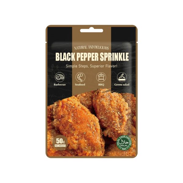 China Factory High Quality Blended Dried Black Pepper Fried Chicken Seasoning Powder 1kg/Bag Black Pepper Sprinkle