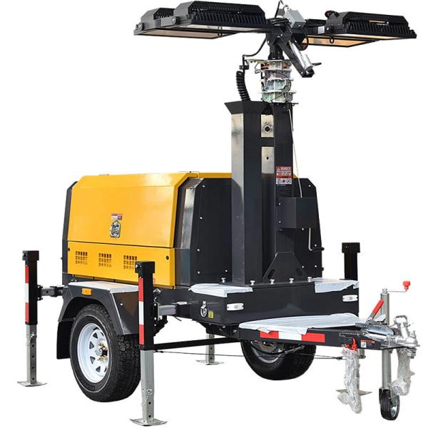 2 Wheel Diesel Powered Light Towers Portable Construction Lights Monitoring Systems Diesel Light Tower