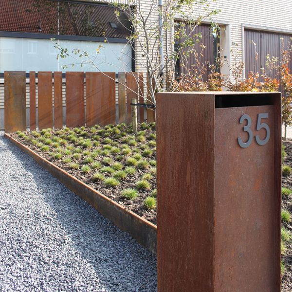 Outdoor Front Decoration Letterbox Boxes Corten Steel Garden Art Sculpture
