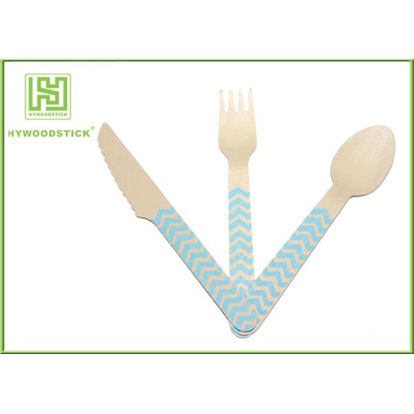 Packing Airline Disposable Wooden Eco Friendly Cutlery Set For Birthday Cake