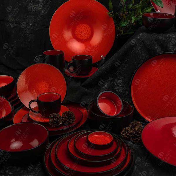 Impact Resistance Straight Ceramic Dinner Plate Microwave Safe