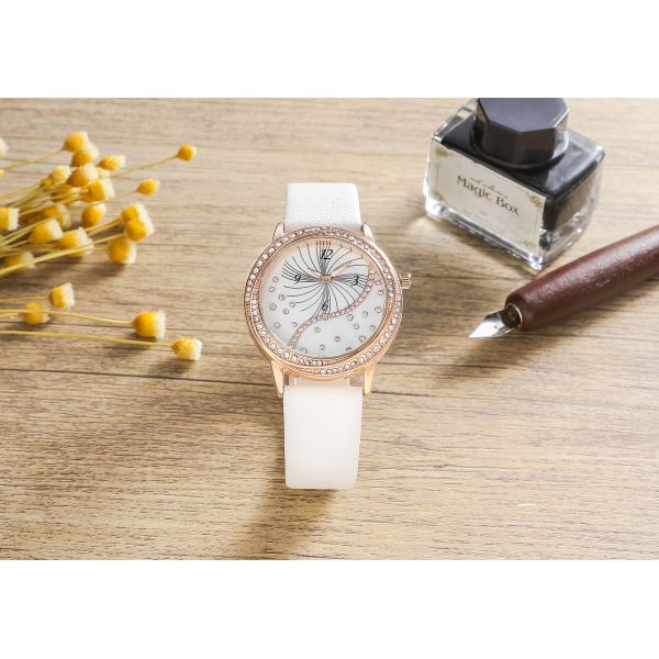 Прочная нержавеющая сталь дозора кварца кожаного ремня Waterprof назад для дам