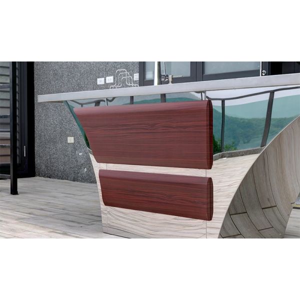 Boat-Shaped Stainless Steel Outdoor Sink Cabinet - Rose Pink Wood Grain