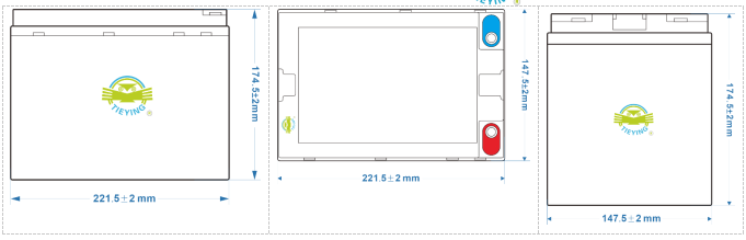 Solar Energy Storage 65Ah Rechargeable Deep Cycle Lead Acid Battery 6-DF-65 222*148*174MM 15.8+-0.2kg